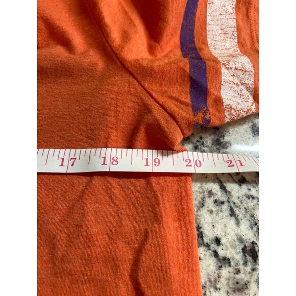 National Collegian Clemson Tigers Womens L Tee Shirt VNeck Orange Striped Paw - Picture 4 of 5